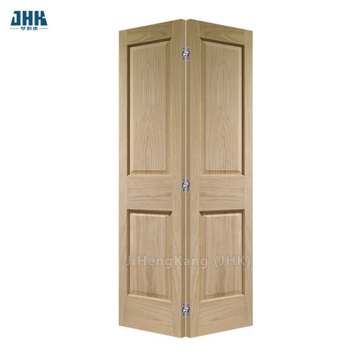 Porte coulissante de placage en bois de contreplaqué naturel de salle de bains pliante
